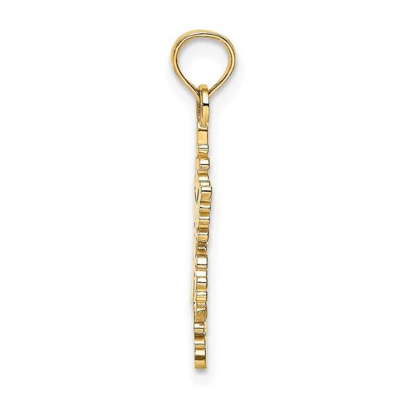 14k Yellow Gold Polished Snowflake Charm